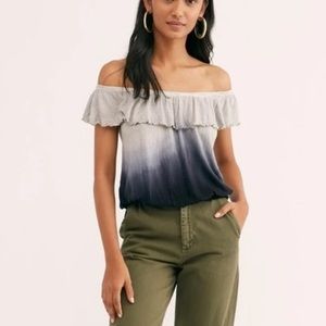 Free People Cora Lee off the shoulder Crop Top SZ S